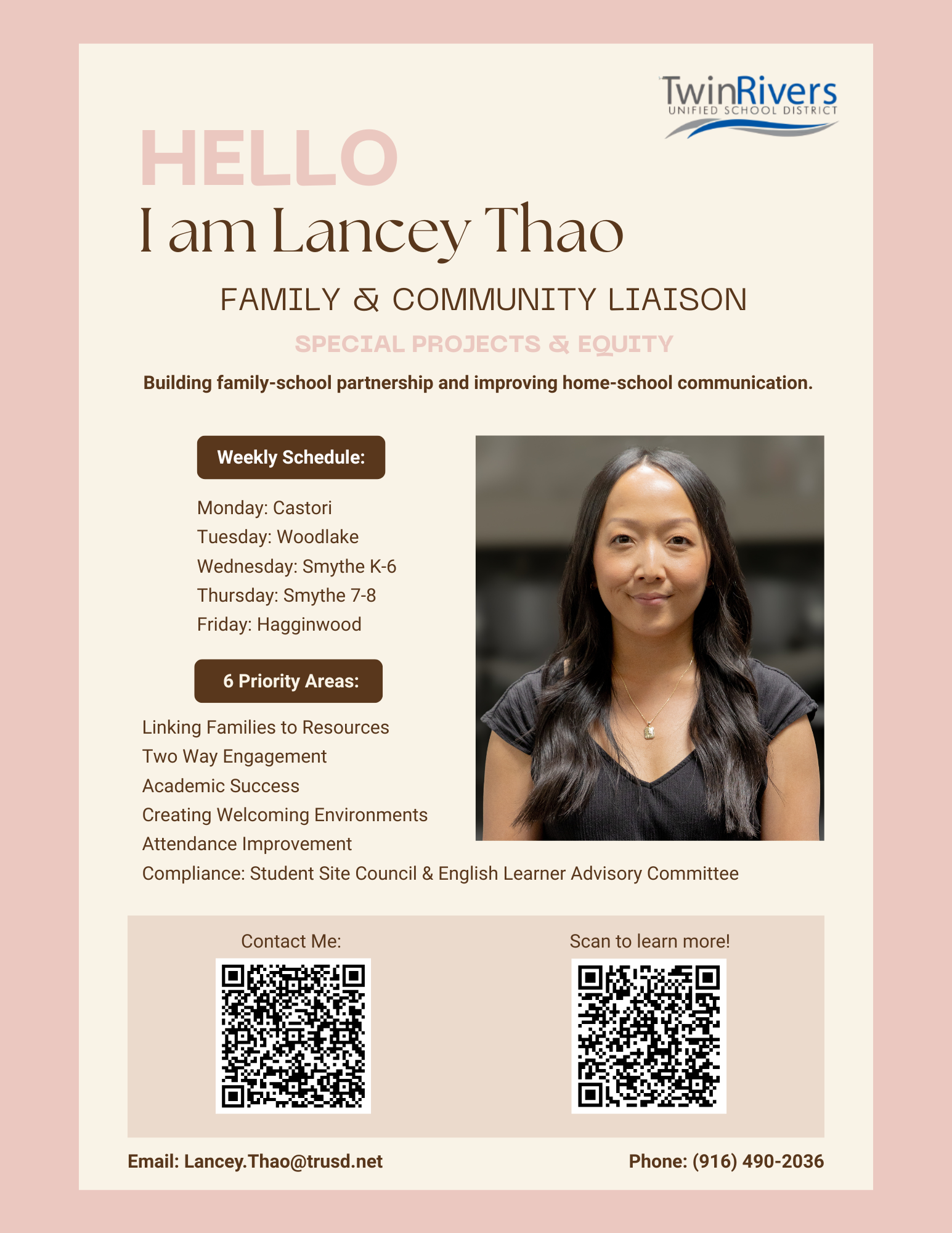 Lancey Thao Family & Community Liaison
